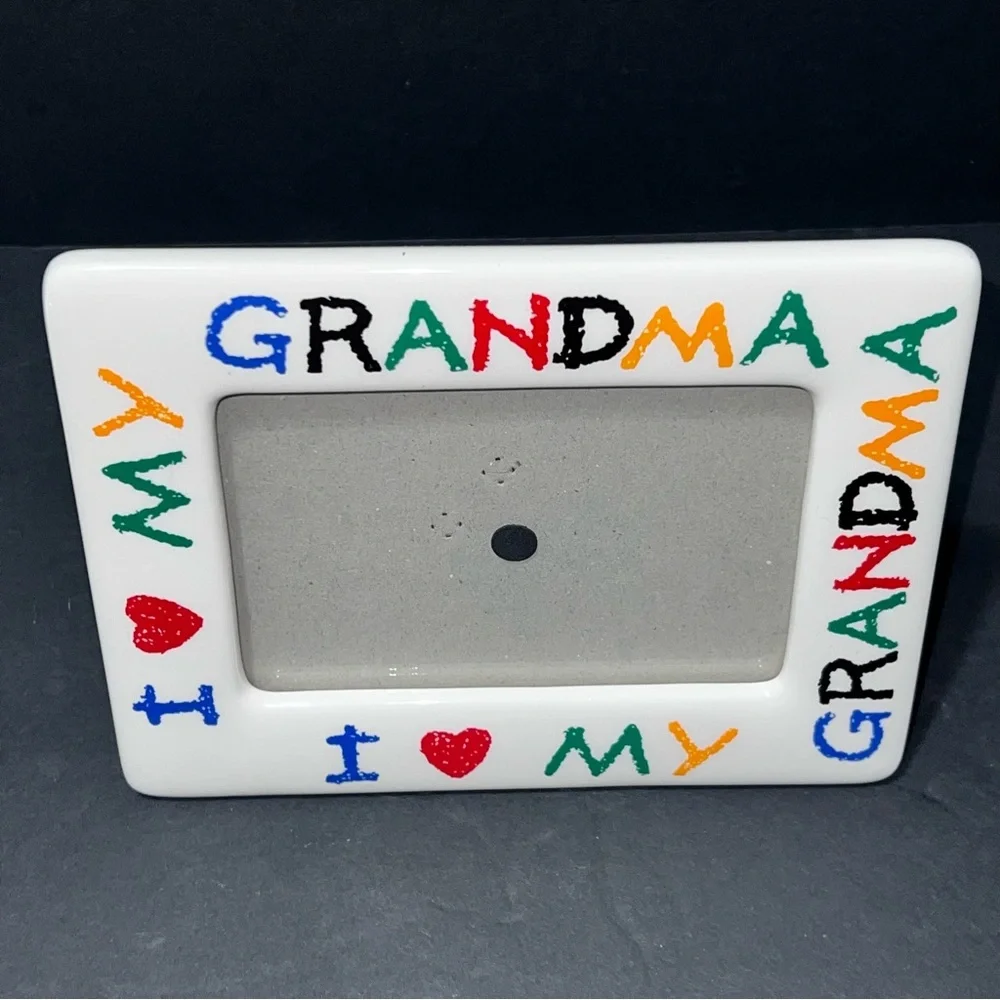 I Love My Grandma Colorful Ceramic Picture Frame Holds 4x6 Photo